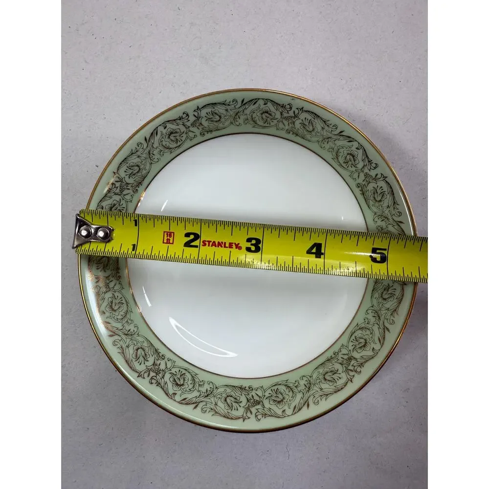 Yamaka Fine China Renaissance 2659R Fruit Bowls Set of 4, Sage Green Gold